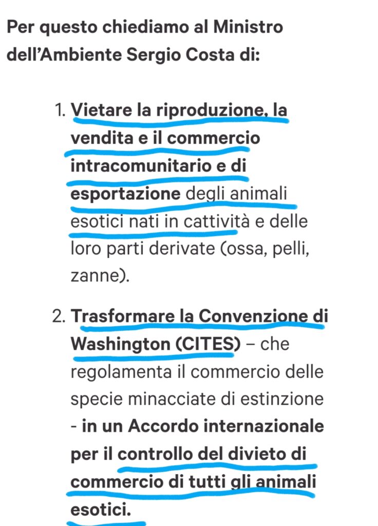 commercio di animali esotici