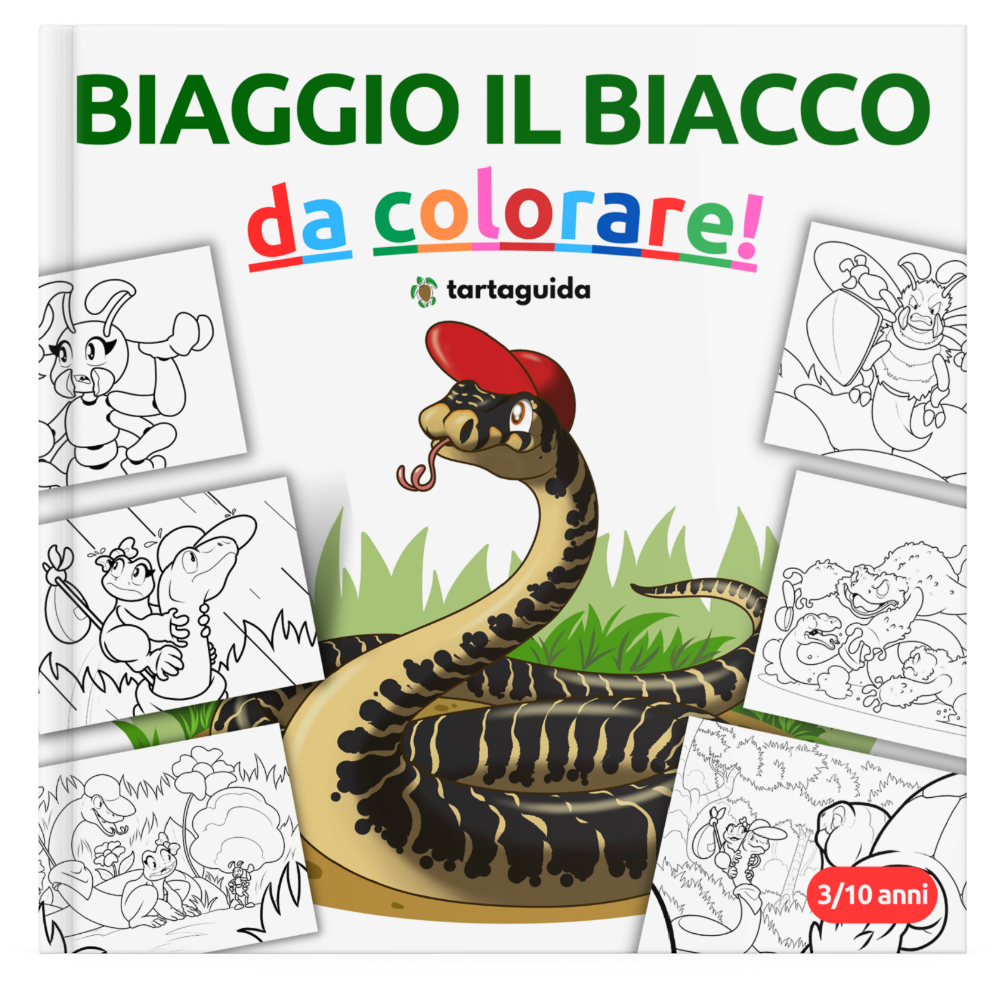 Libro per bambini da colorare: Biaggio il biacco - Animali TartaGuida